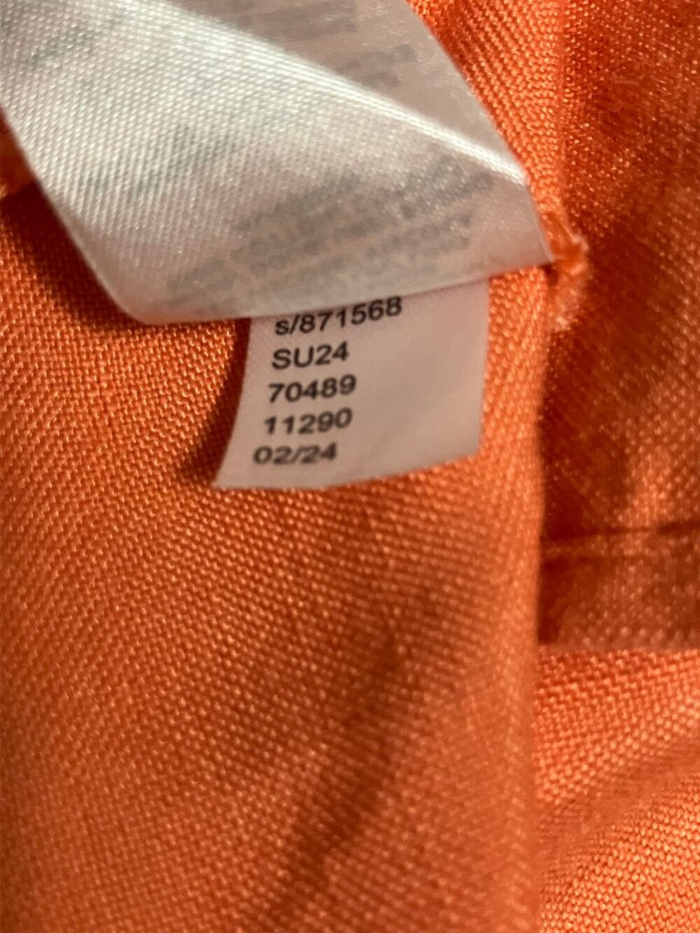 Ann Taylor Factory Orange Linen Criss Cross Halter Peplum Top Blouse, Size 14 - Picture 8 of 8